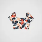 Abstract Print Crop Top