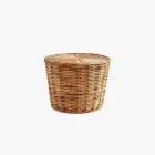 Wicker Ottoman Storage Basket