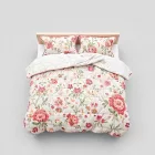 Quilted Bed Cover with Floral Design