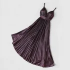 Satin Pleated Maxi Dress