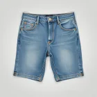 Contrast Stitch Denim Shorts