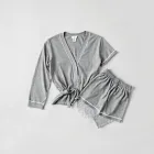 Cotton V-Neck Loungewear Set