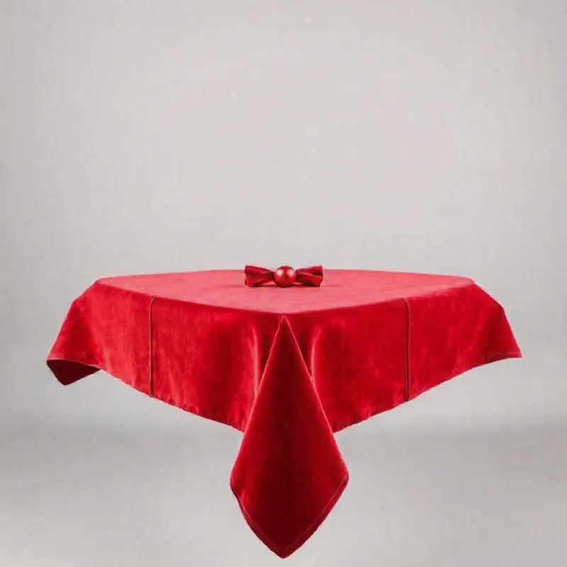 Red Velvet Christmas Tablecloth