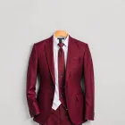 Slim Fit Burgundy Suit