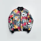 Graffiti Print Bomber Jacket