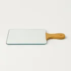 Glass Serving Board with Bamboo Handle