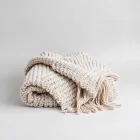 Knitted Cotton Throw Blanket