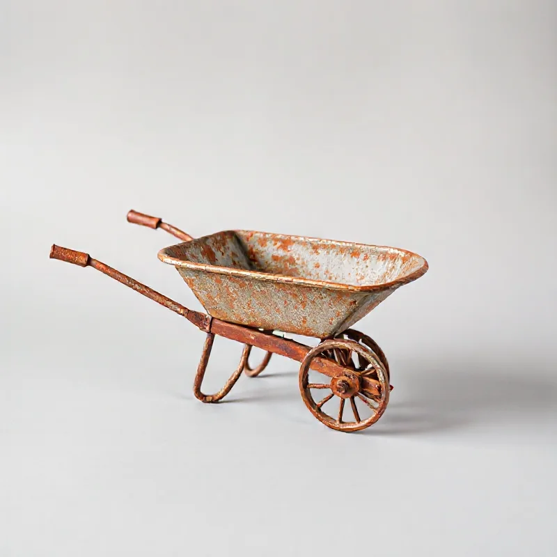 Rusty Wheelbarrow Decoration