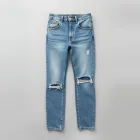 High-Waisted Distressed Jeans