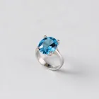 Silver Ring with Blue Topaz
