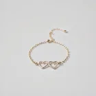 Double Heart Link Bracelet