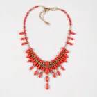 Red Coral Statement Necklace
