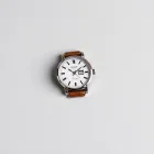 Leather Strap Watch with Date Function