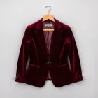 Luxurious Velvet Blazer - Burgundy
