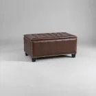 Faux Leather Storage Ottoman