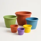 Round Plastic Planters Set