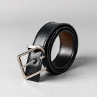 Shiny Black Leather Belt
