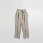 Belted High-Waisted Pants