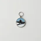 Snowboard Adventure Round Keychain