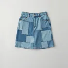 Patchwork Denim Skirt