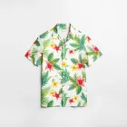 Tropical Print Button-Up Shirt