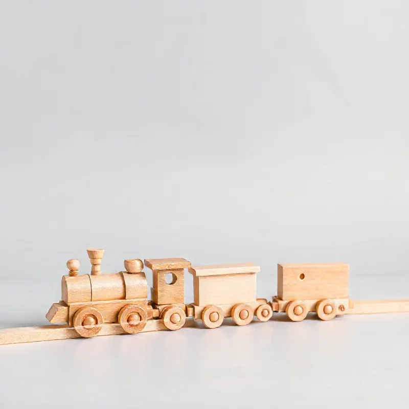 Wooden Toy Train Set