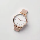 Rose Gold Mesh Band Watch