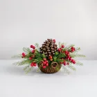 Pinecone and Berry Centerpiece